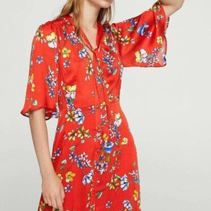 Mango Bow Floral Dress